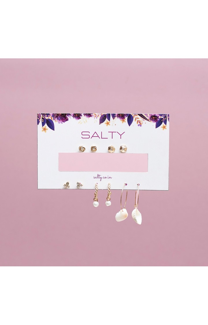 Salty | Set Of 5 Celestial Gold Earrings
