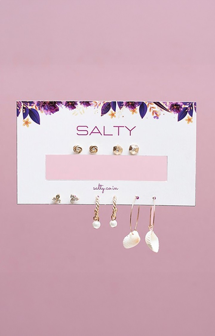 Salty | Set Of 5 Celestial Gold Earrings