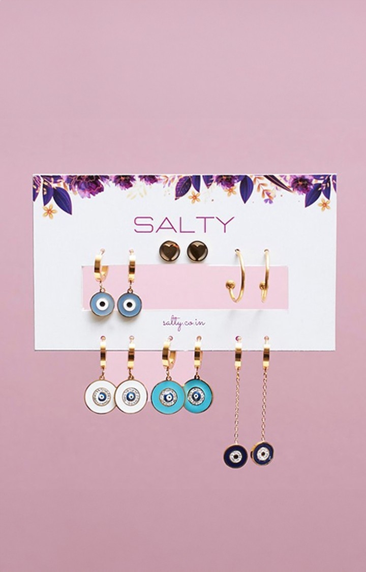 Salty | Set of 6 Gold Protection Earrings