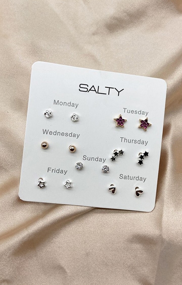 Salty | "Starry" Weekly 7 Stud Earrings Set
