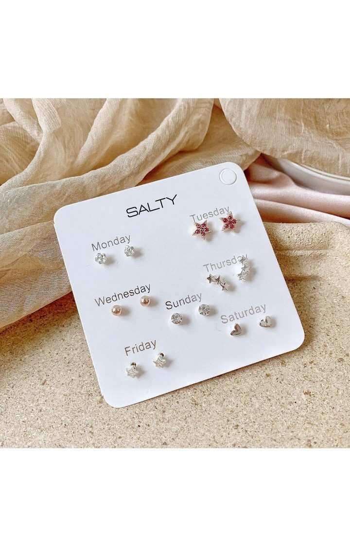 "Starry" Weekly 7 Stud Earrings Set