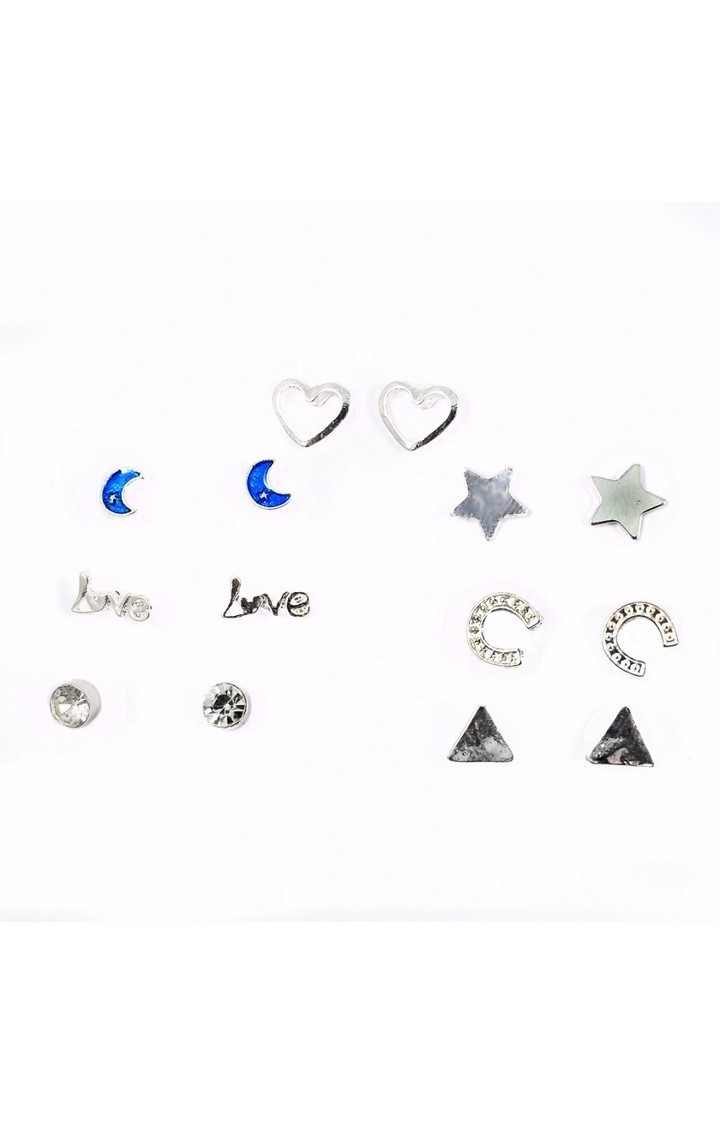 "Midnight" Weekly 7 Stud Earrings Set