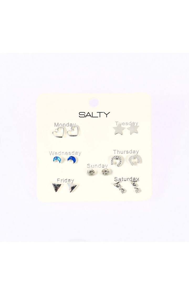 "Midnight" Weekly 7 Stud Earrings Set