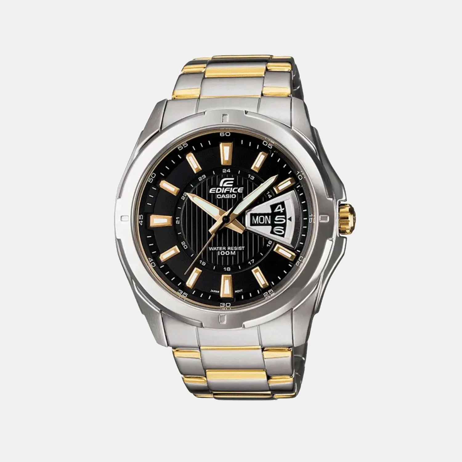 Edifice Men Quartz Black Dial Analog Stainless Steel Watch EF-129SG-1AVDF ED383