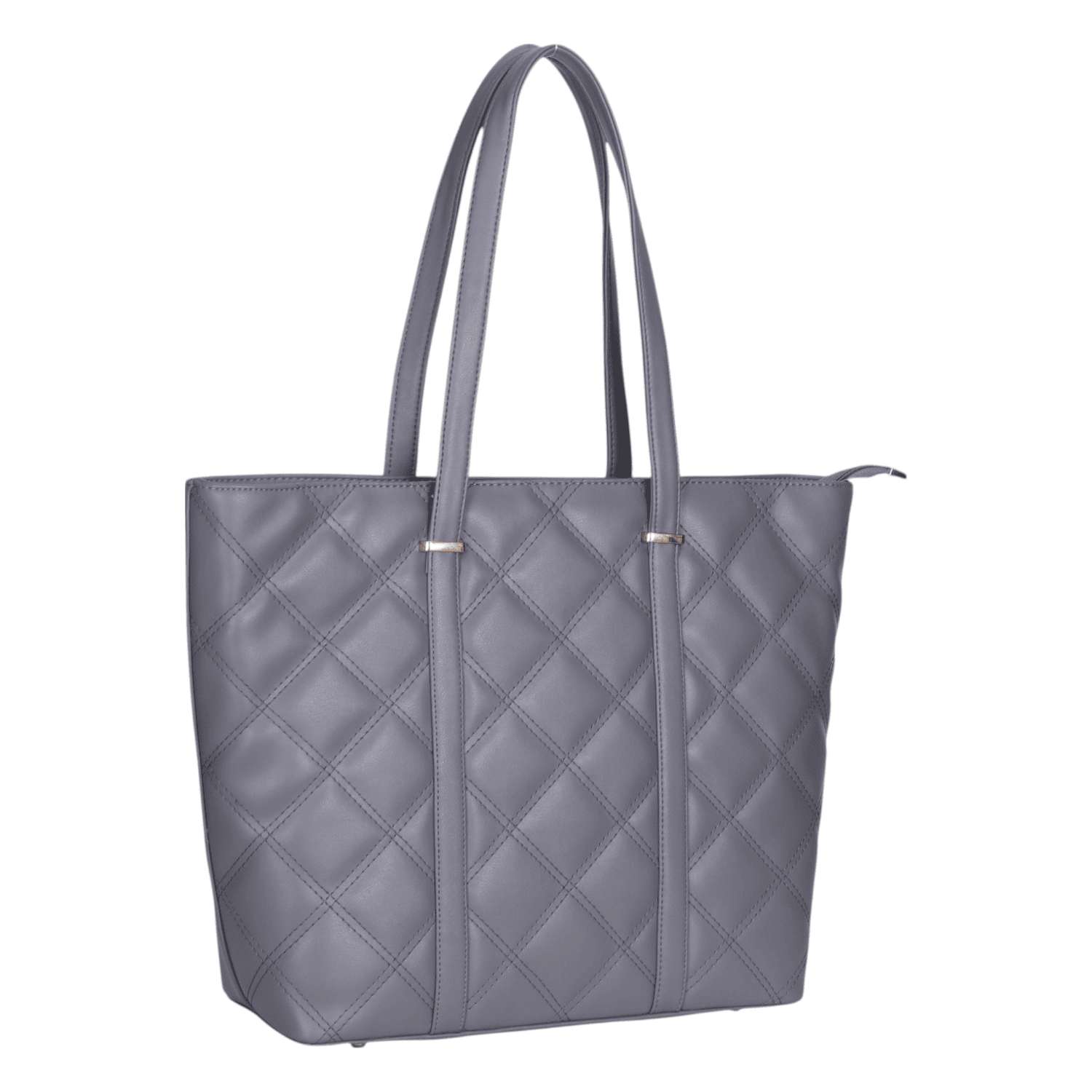 Ninaa Rossie Grey Quilted Tote Bag