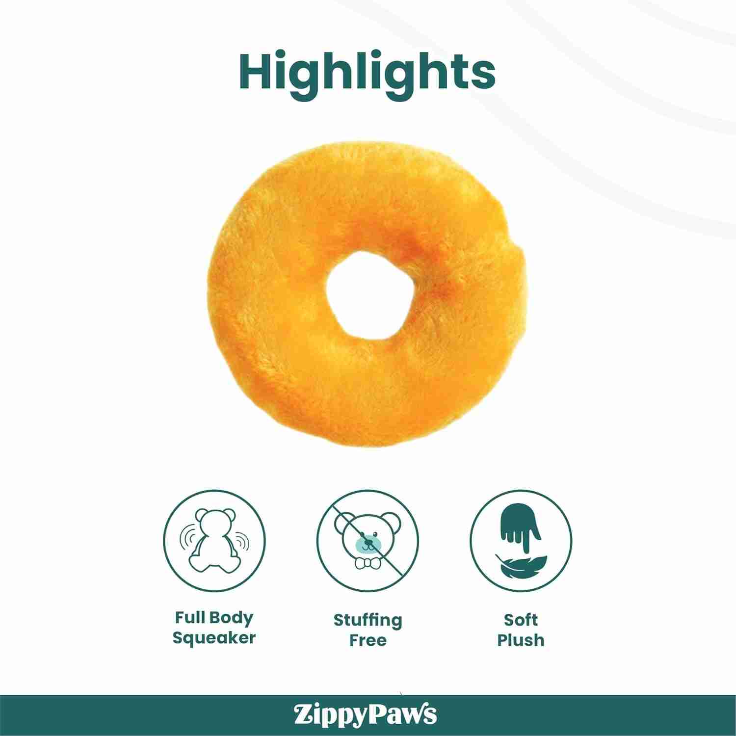 Zippy Paws Junior Donutz Dog Toy, Chocolate