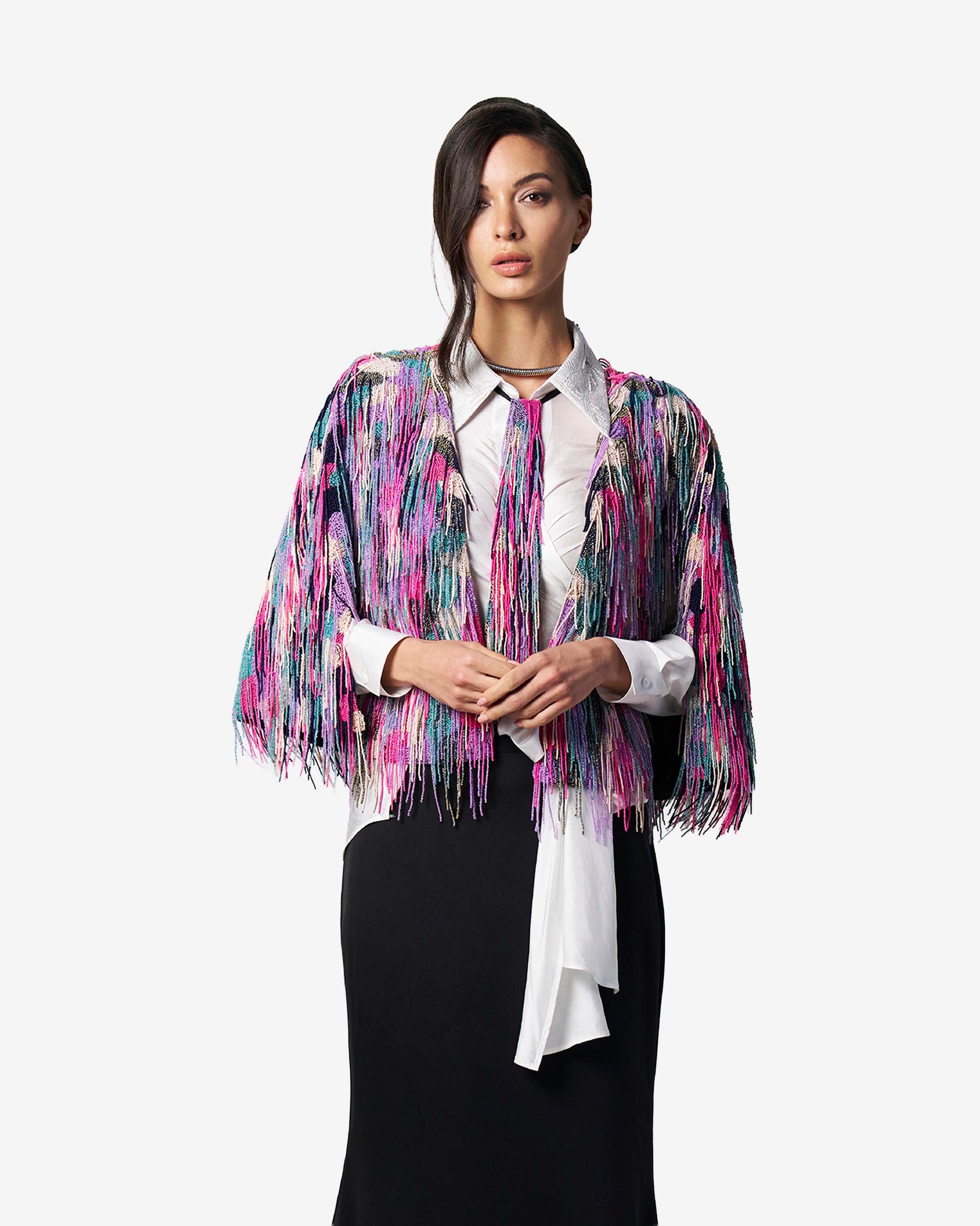 Bead Fringe Cape
