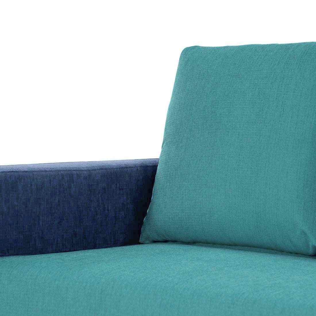 neudot Saya Dual Color Sofa for Living Room |3 Persons Sofa|Premium Fabric with Cushioned Armrest | Solid Wood Frame|3 Seater in Saya Duo Teal Color