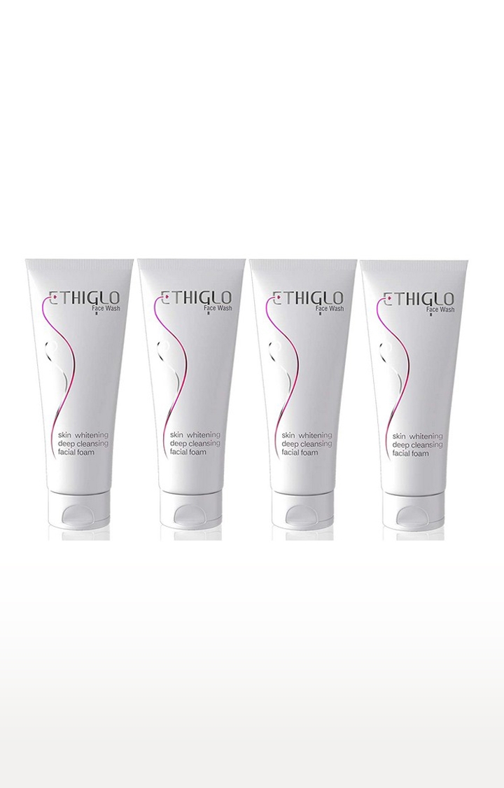 Ethiglo Skin Whitening Face Wash (70ml) : It deep cleanses the skin and removes dead cells : Pack of 4