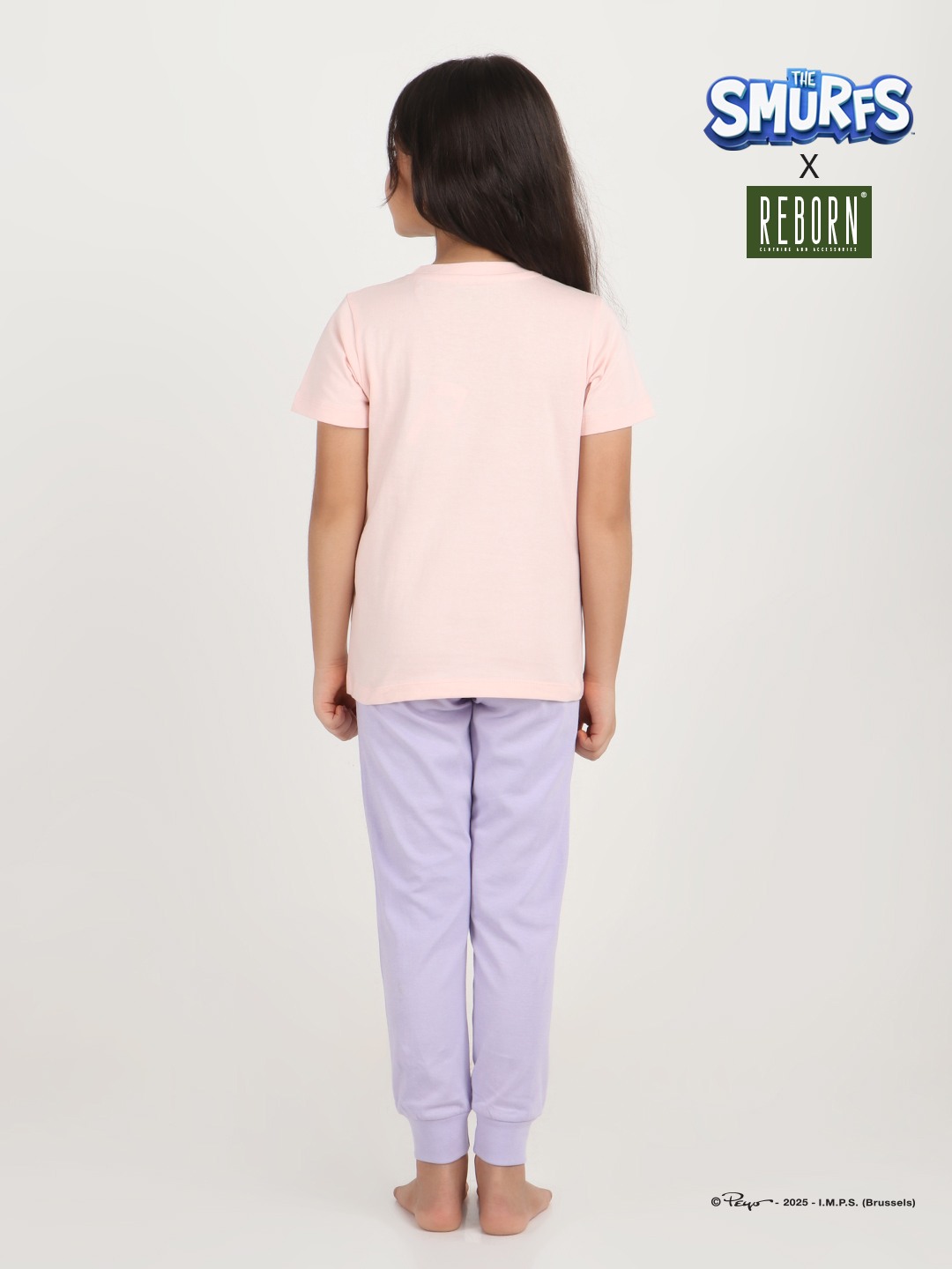 Girls 2 piece printed jogger lounge set- Rose Pink & Lavender