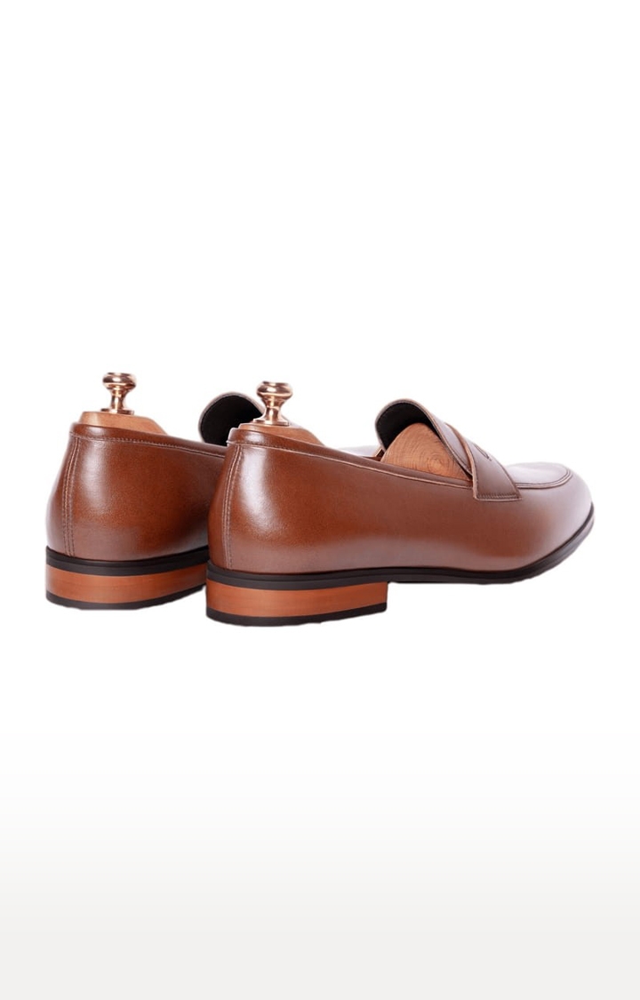 Ethik | Men's Simplify Brown PU Loafers 2
