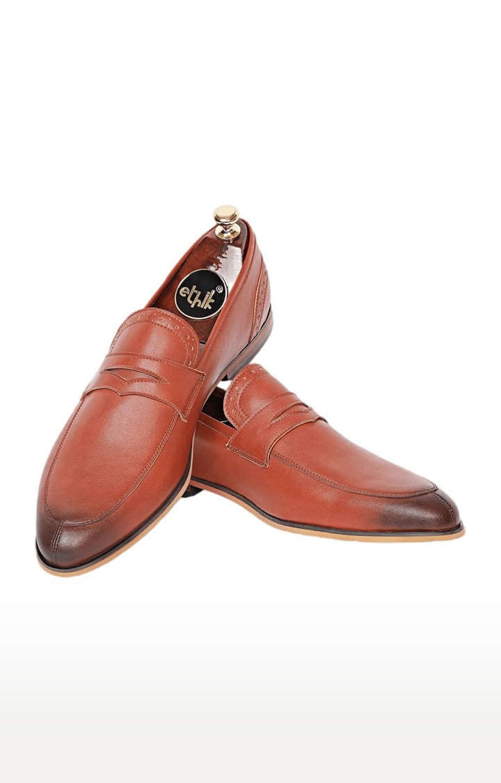 Ethik | Men's The Collective Brown PU Loafers 3