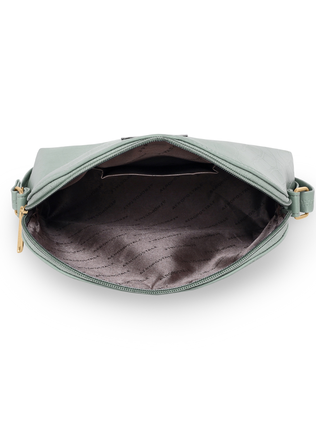 Aeropostale | Aeropostale Textured Kylie PU Sling Bag with non-detachable strap (Green) 4