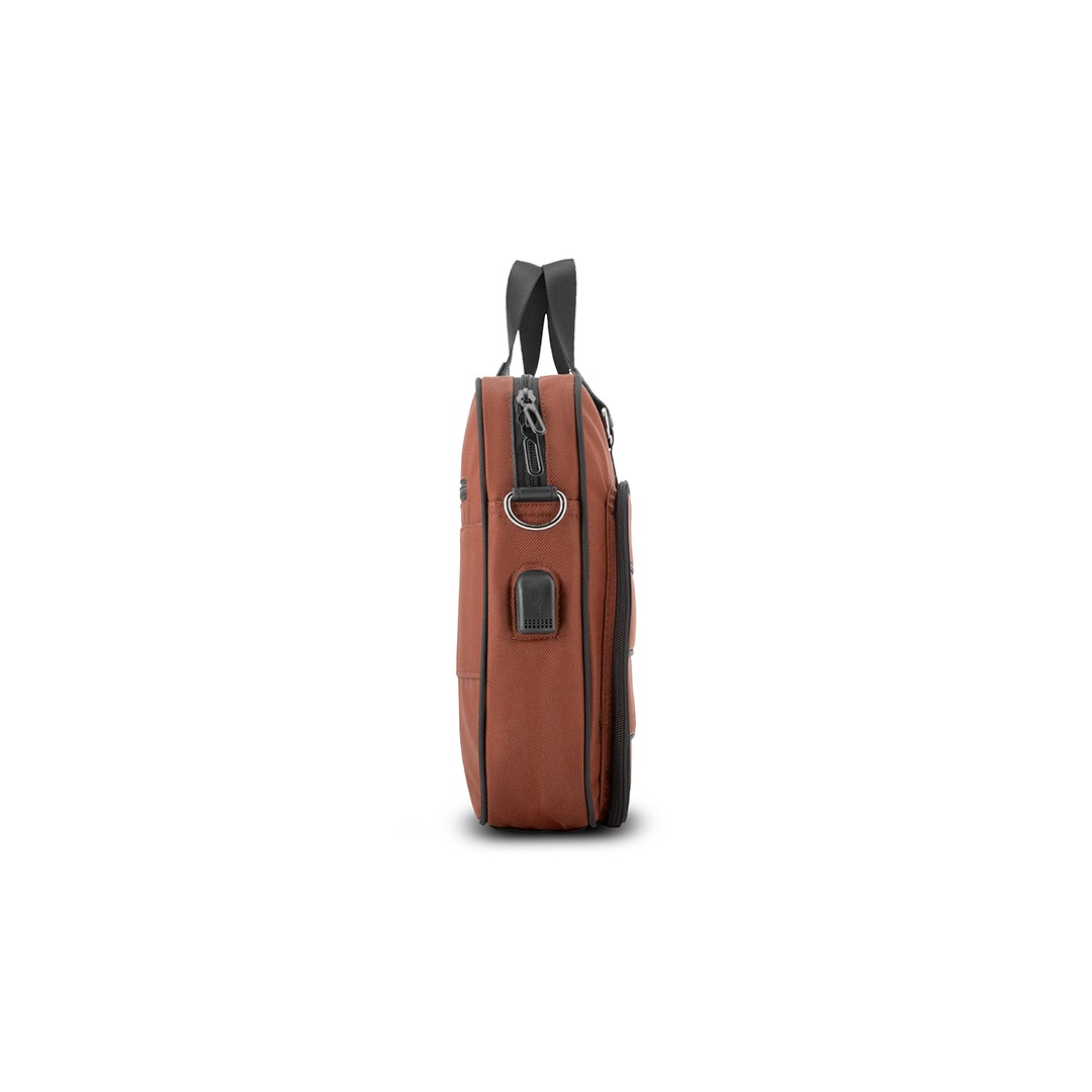 Combo Rust Messenger Laptop Bag with Gadget Organizer Tech Kit