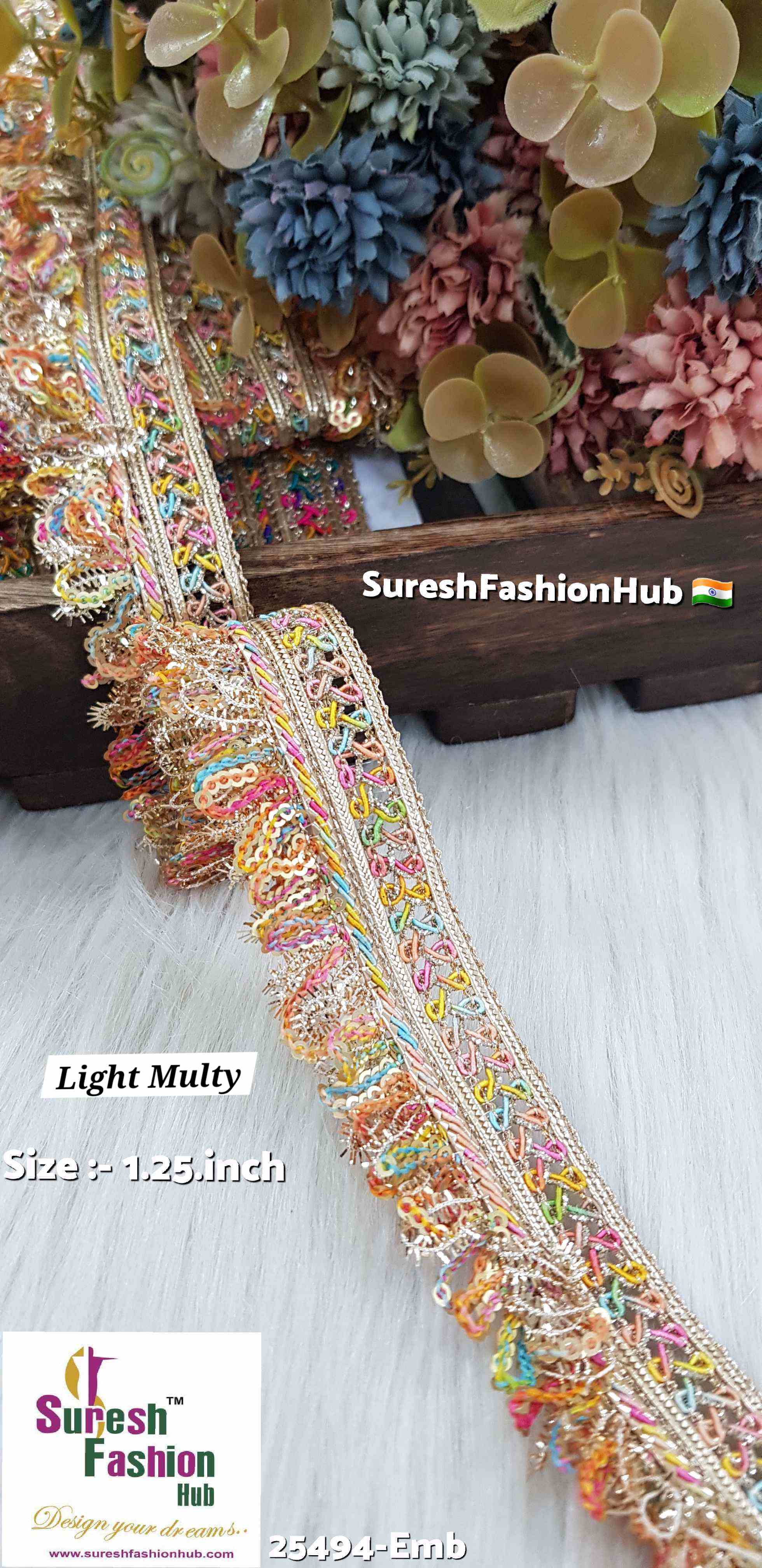 "Intricate Decorative Jhalar Lace with Cutwork Design for Festive Attire"