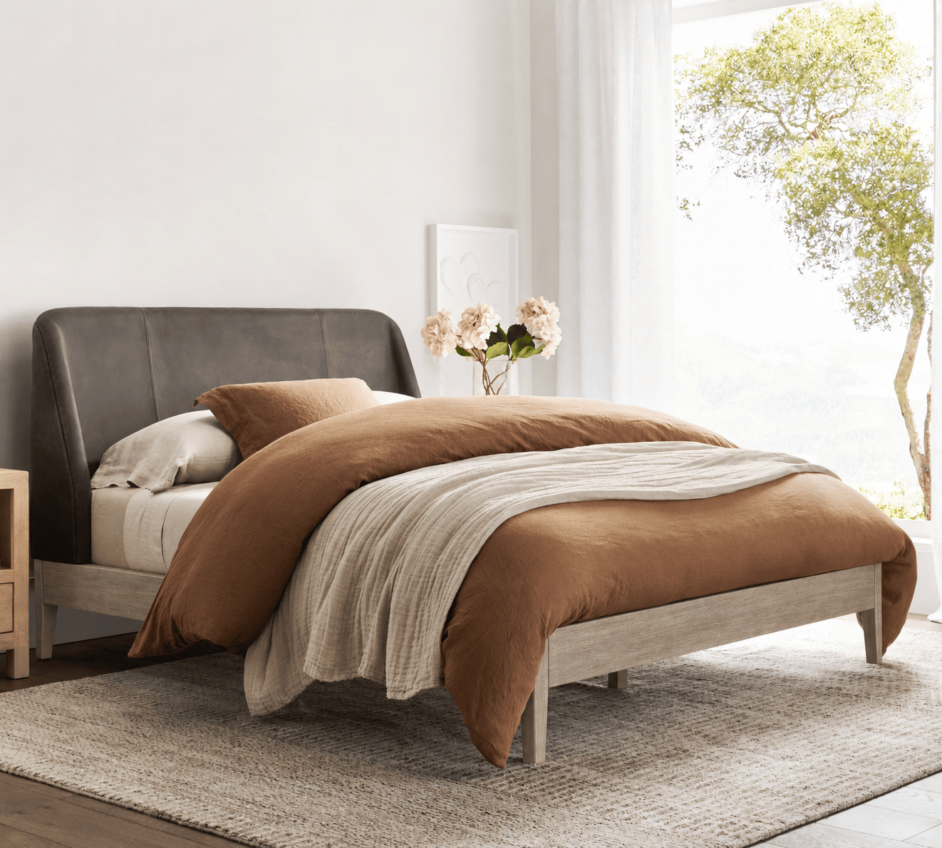 Pottery Barn | Layton Leather Bed, Seadrift Finish