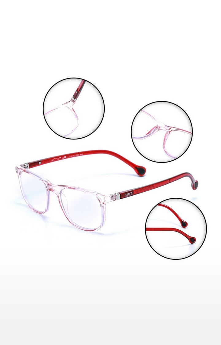 ENRICO | ENRICO Bluno Kids Feather W Transparent Red Computer Glasses for Kids 5