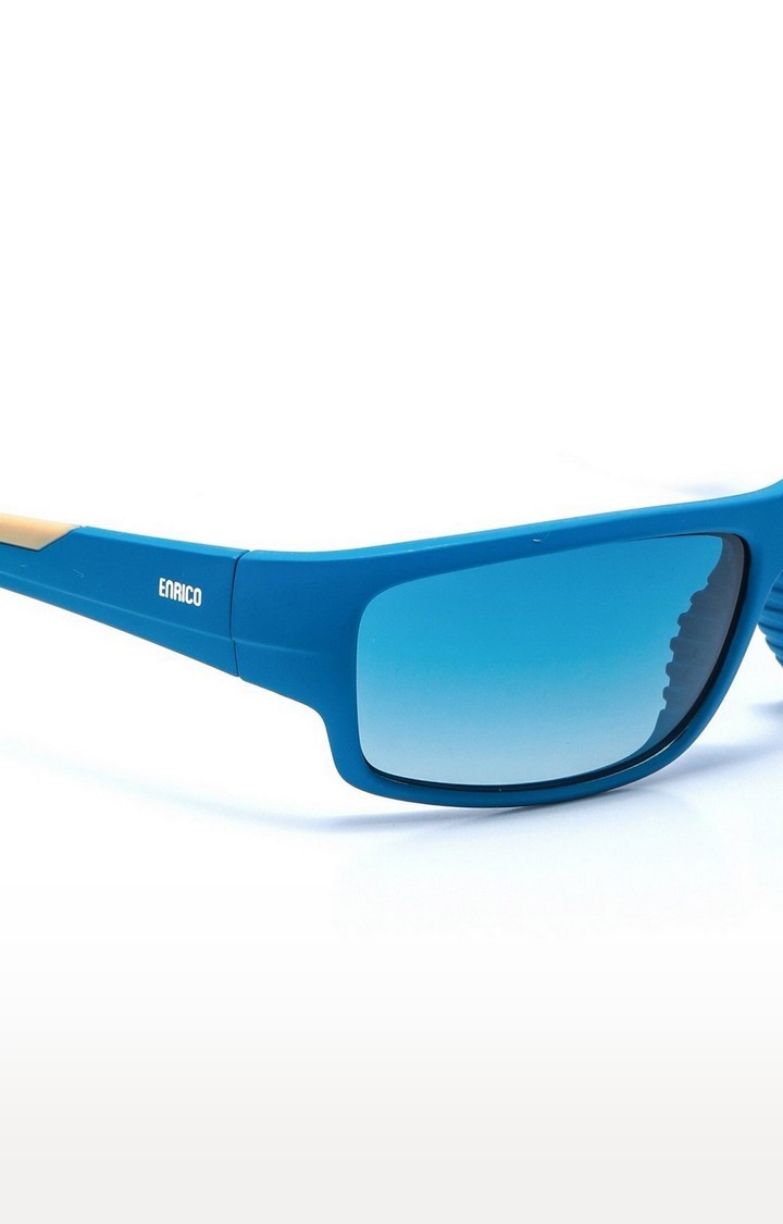 ENRICO | ENRICO Unisex Runners Blue Lens Rectangle Wrap around Sports Sunglasses 3