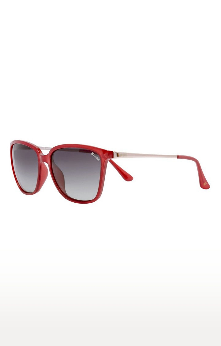ENRICO | Enrico Jade Red Uv Protected Square Shape Sunglasses For Women ( Lens - Grey | Frame - Red ) 2
