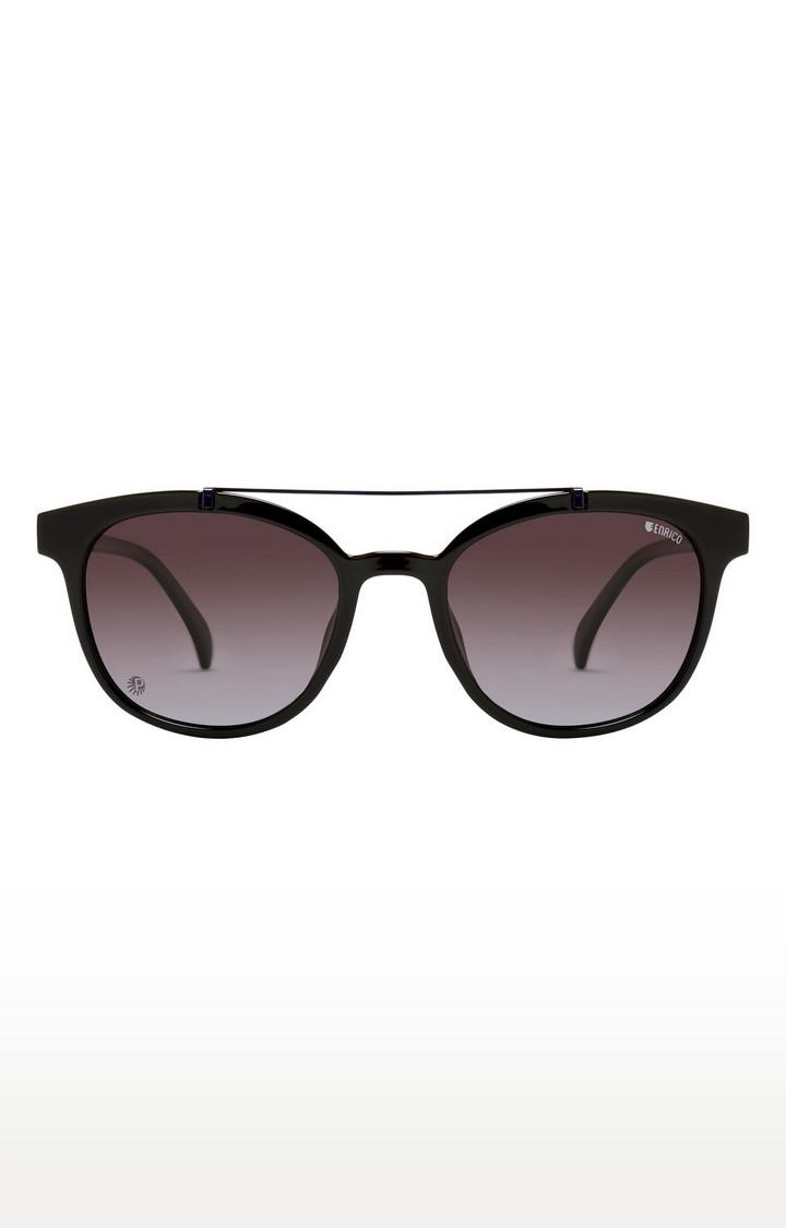 ENRICO | Enrico Greyjoy Uv Protected Unisex Wayfarer Sunglasses ( Lens - Brown | Frame - Black) 1