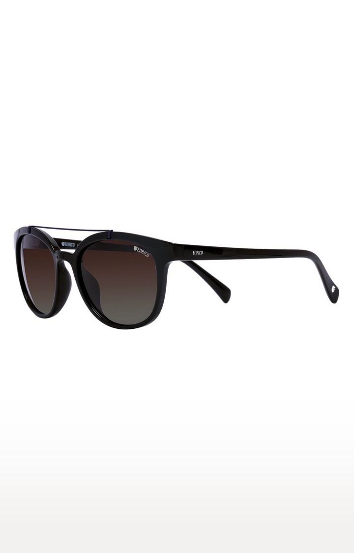 ENRICO | Enrico Greyjoy Uv Protected Unisex Wayfarer Sunglasses ( Lens - Brown | Frame - Black) 2
