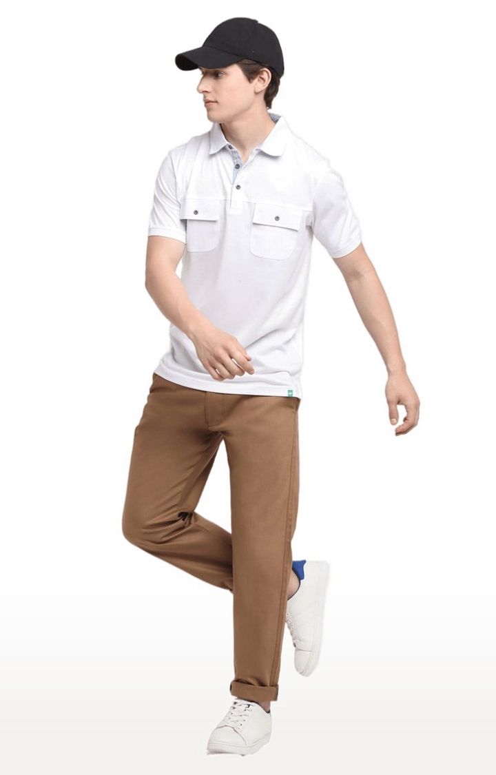 Ennoble | Men Brown Cotton Solid Chino 1