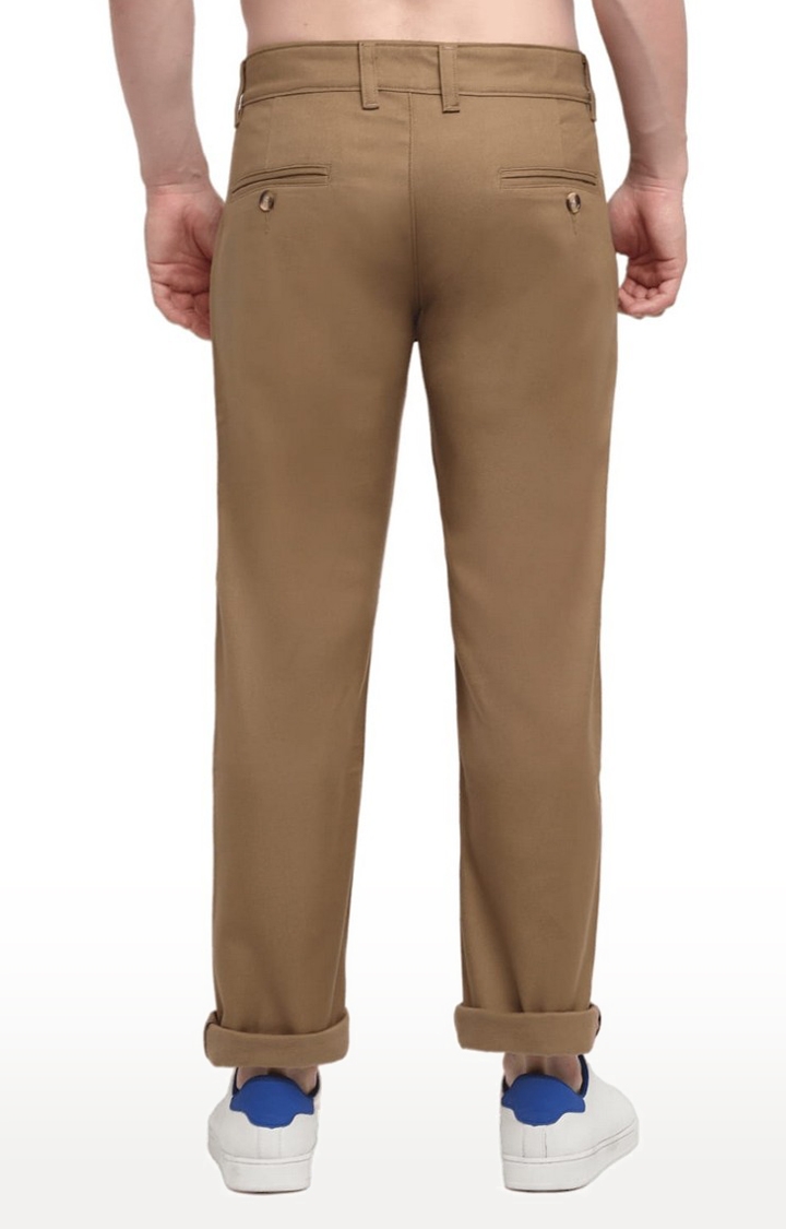 Ennoble | Men Brown Cotton Solid Chino 3
