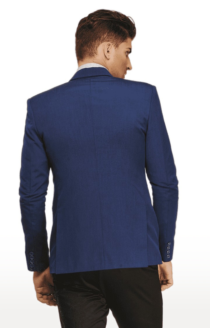 Ennoble | Men Blue Viscose Slim Fit Blazer 3