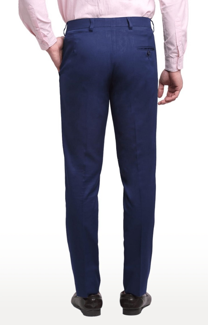 Ennoble | Men Blue Viscose Solid Trouser 3