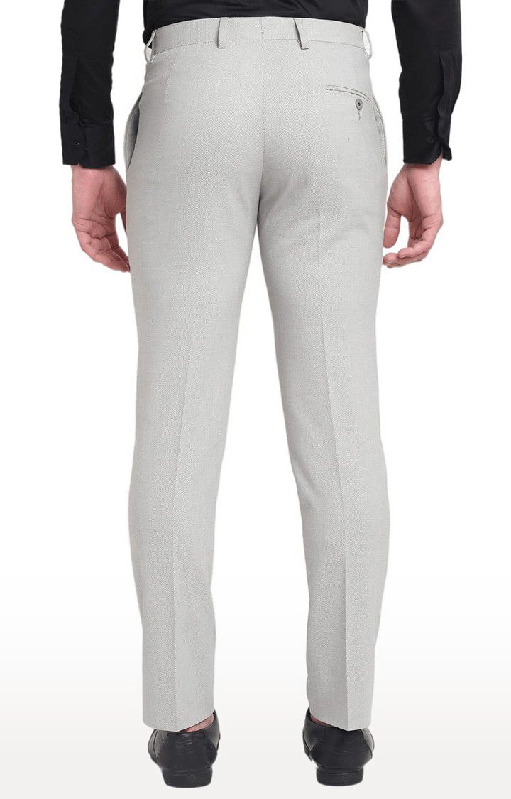 Men Grey Viscose Solid Trouser