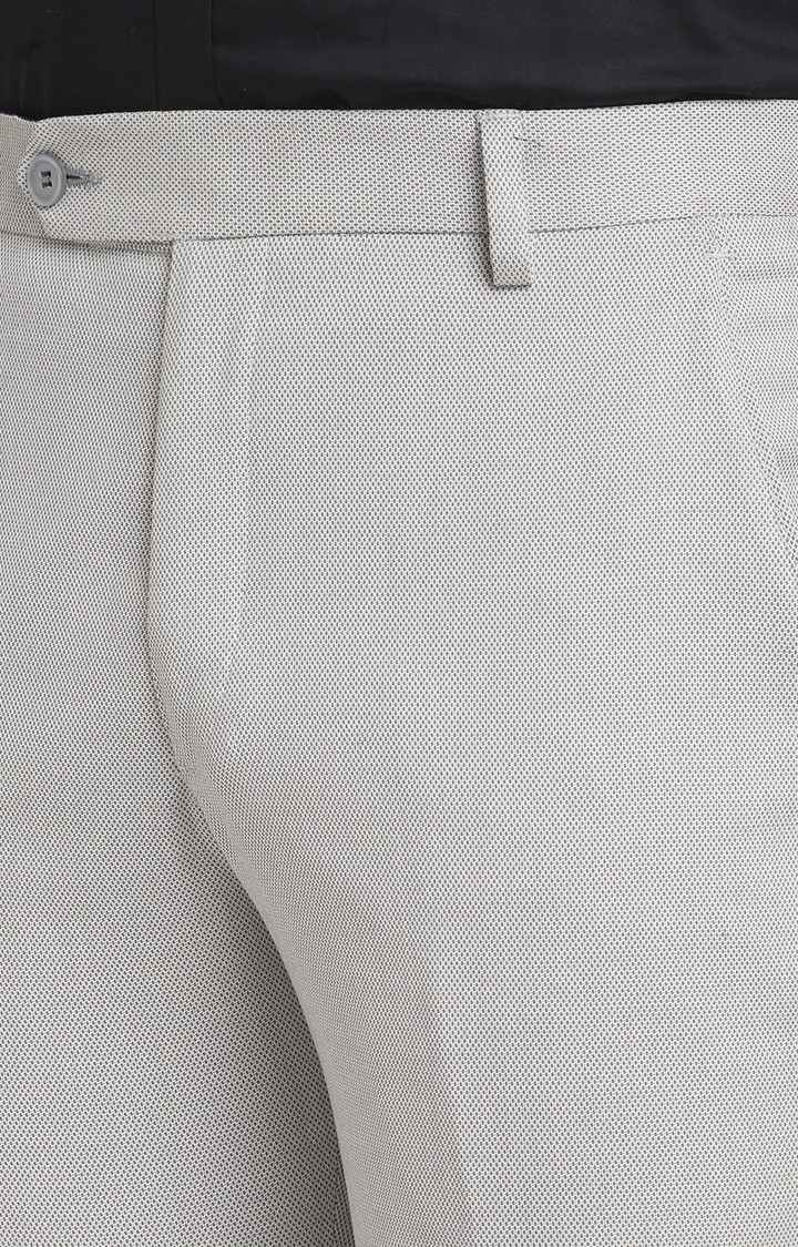 Men Grey Viscose Solid Trouser