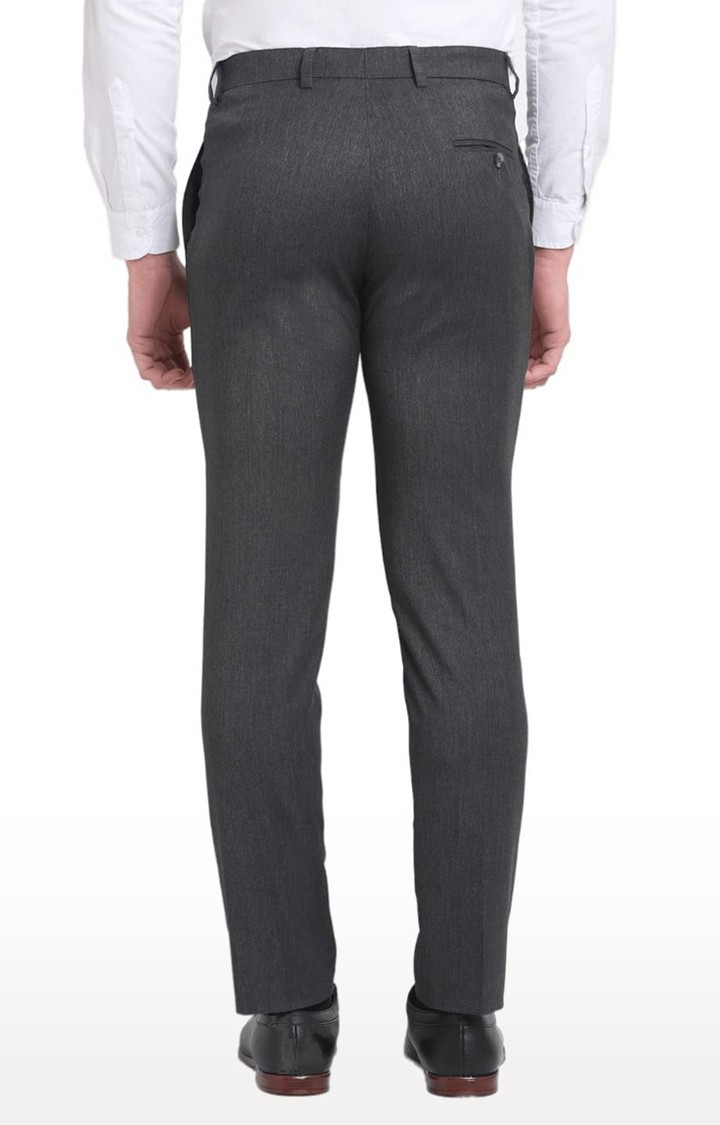 Men Grey Viscose Solid Trouser