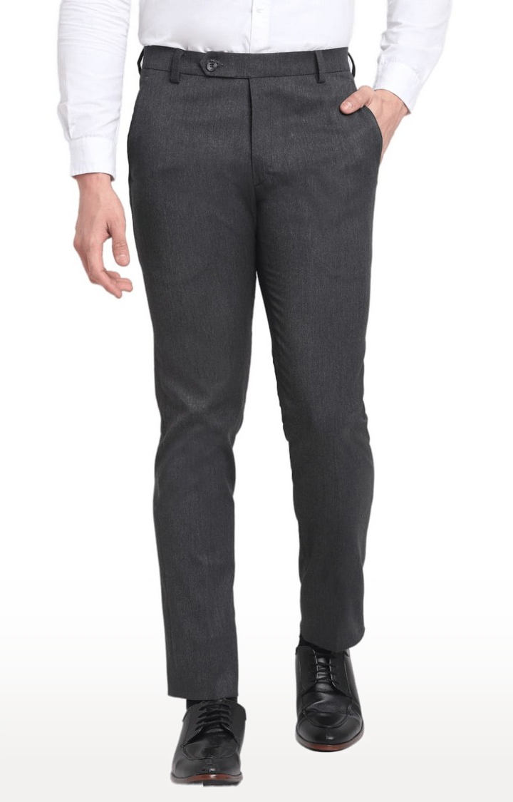 Men's Formal 4 way Stretch Trousers in Light Grey Slim Fit