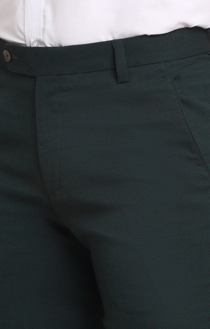 Ennoble | Men Green Viscose Solid Trouser 3