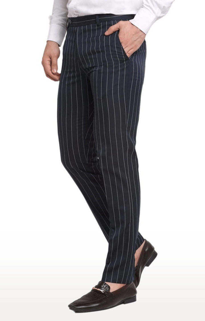 Buy Arrow Mid Rise Vertical Striped Formal Trousers - NNNOW.com