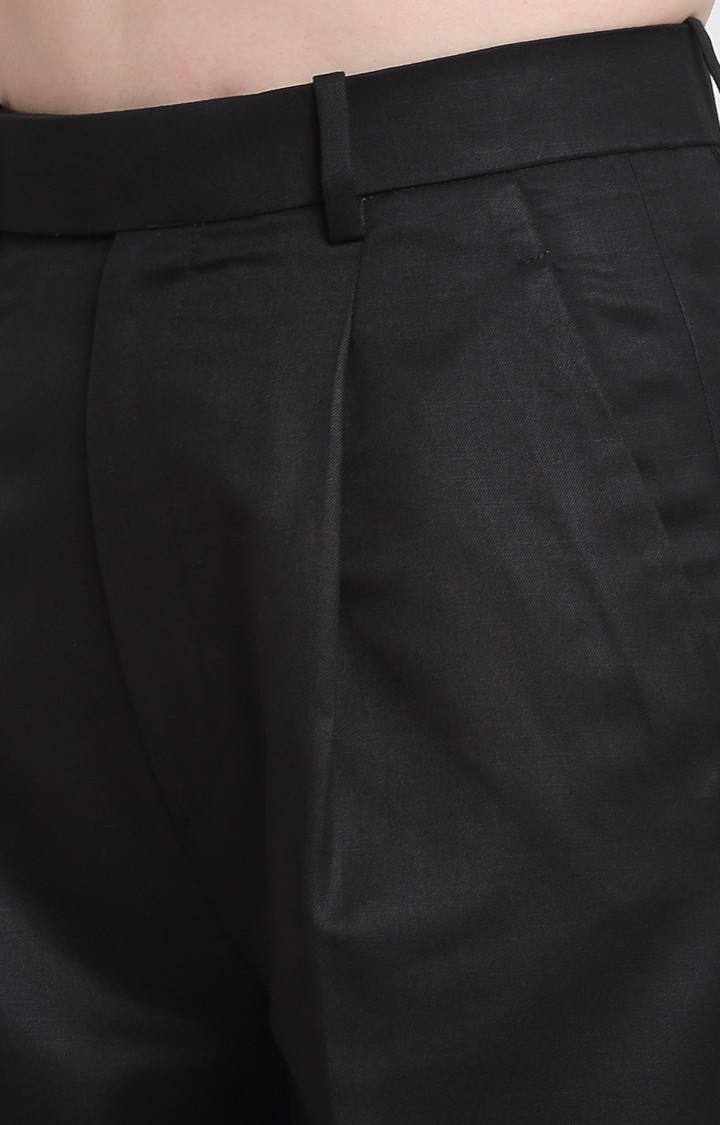 Ennoble | Women Black Viscose Solid Trouser 4