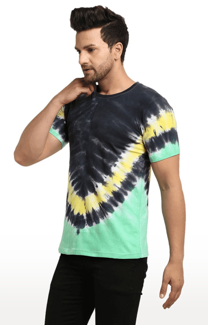 Men Multicoloured Cotton Relaxed Fit  Regular T-shirt