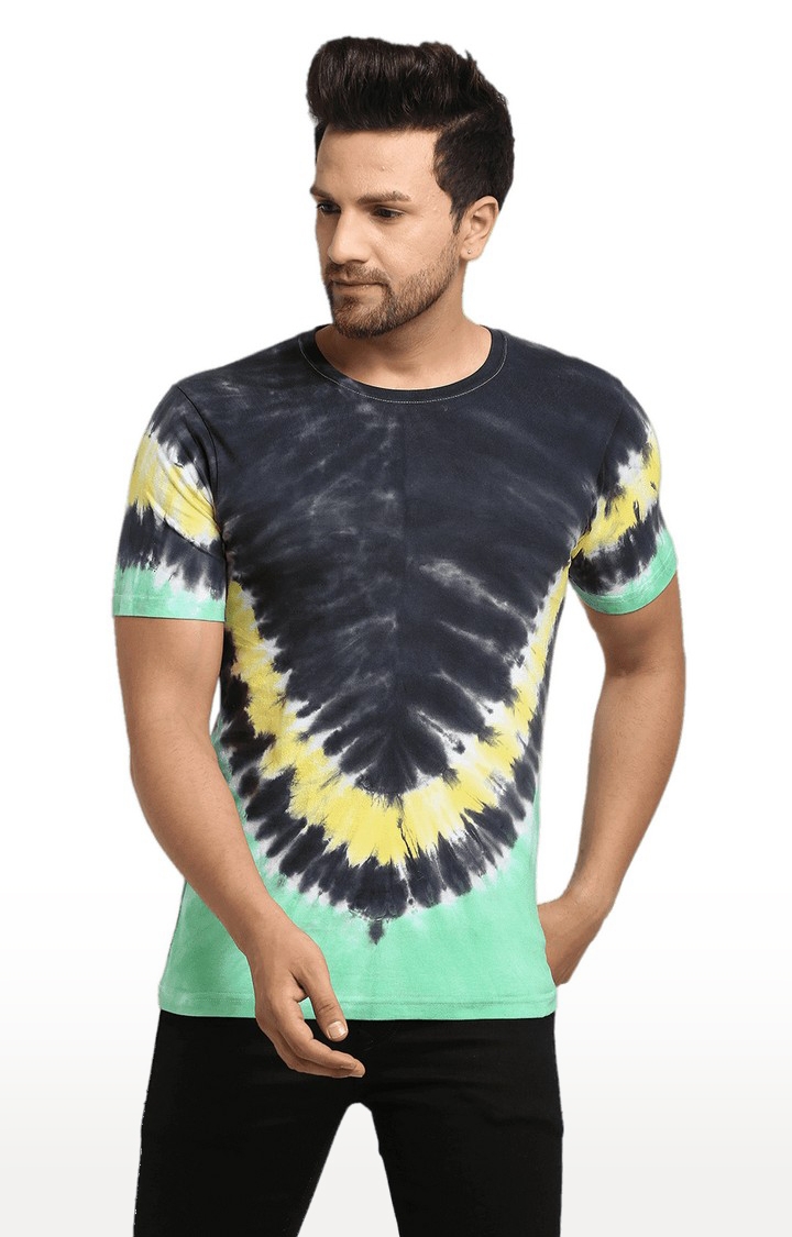 Men Multicoloured Cotton Relaxed Fit  Regular T-shirt