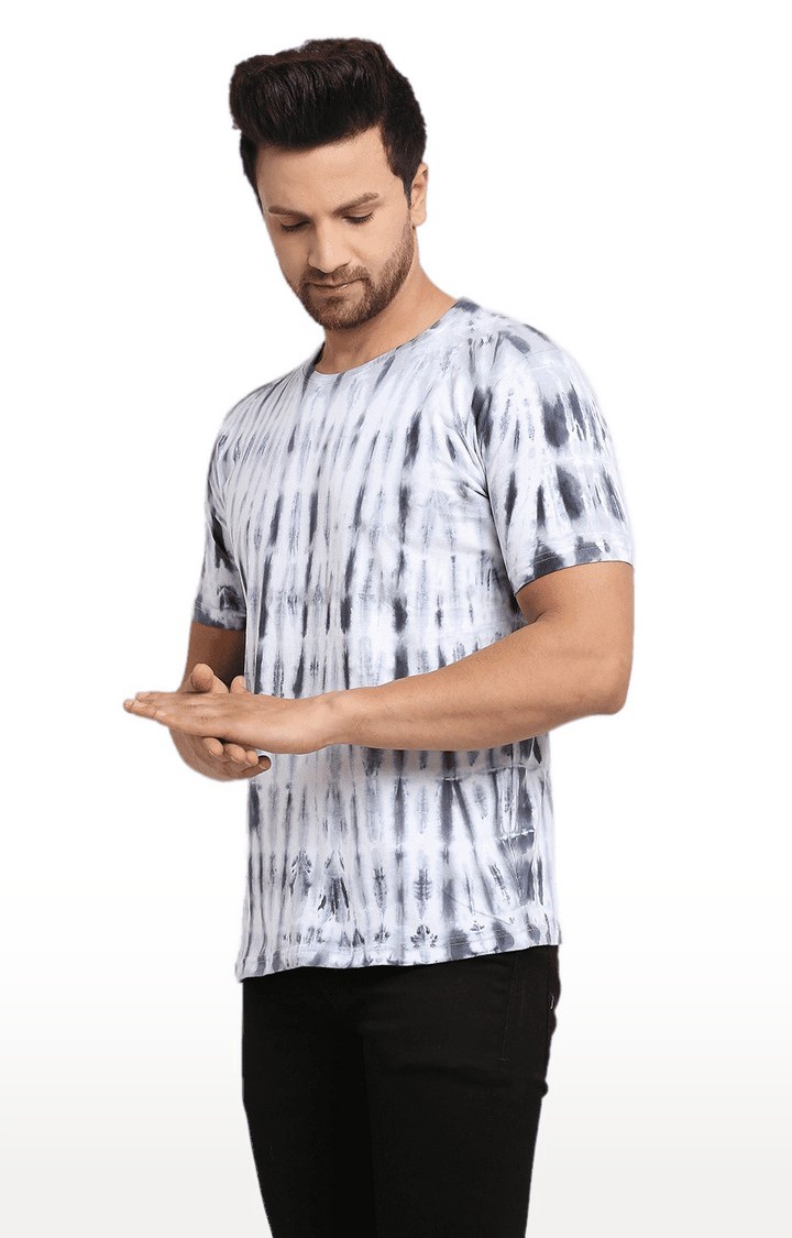 Men Grey Cotton Relaxed Fit  Regular T-shirt