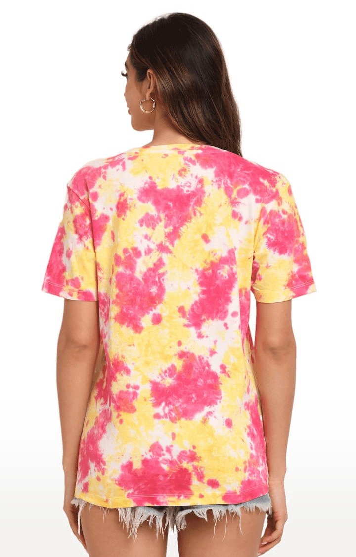 Ennoble | Women Multicoloured Cotton Relaxed Fit Oversized T-shirt 3