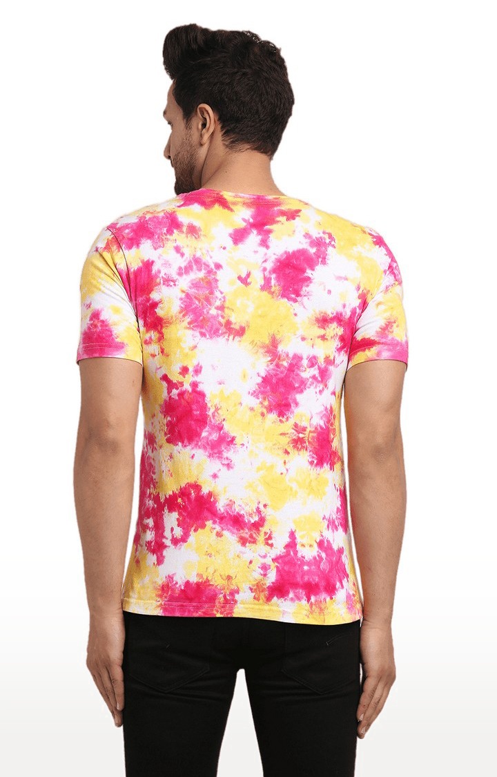 Men Multicoloured Cotton Relaxed Fit  Regular T-shirt