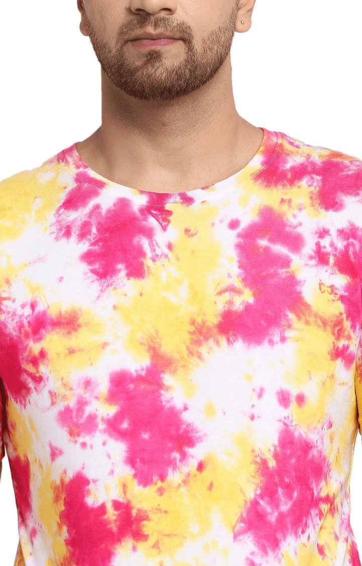 Men Multicoloured Cotton Relaxed Fit  Regular T-shirt