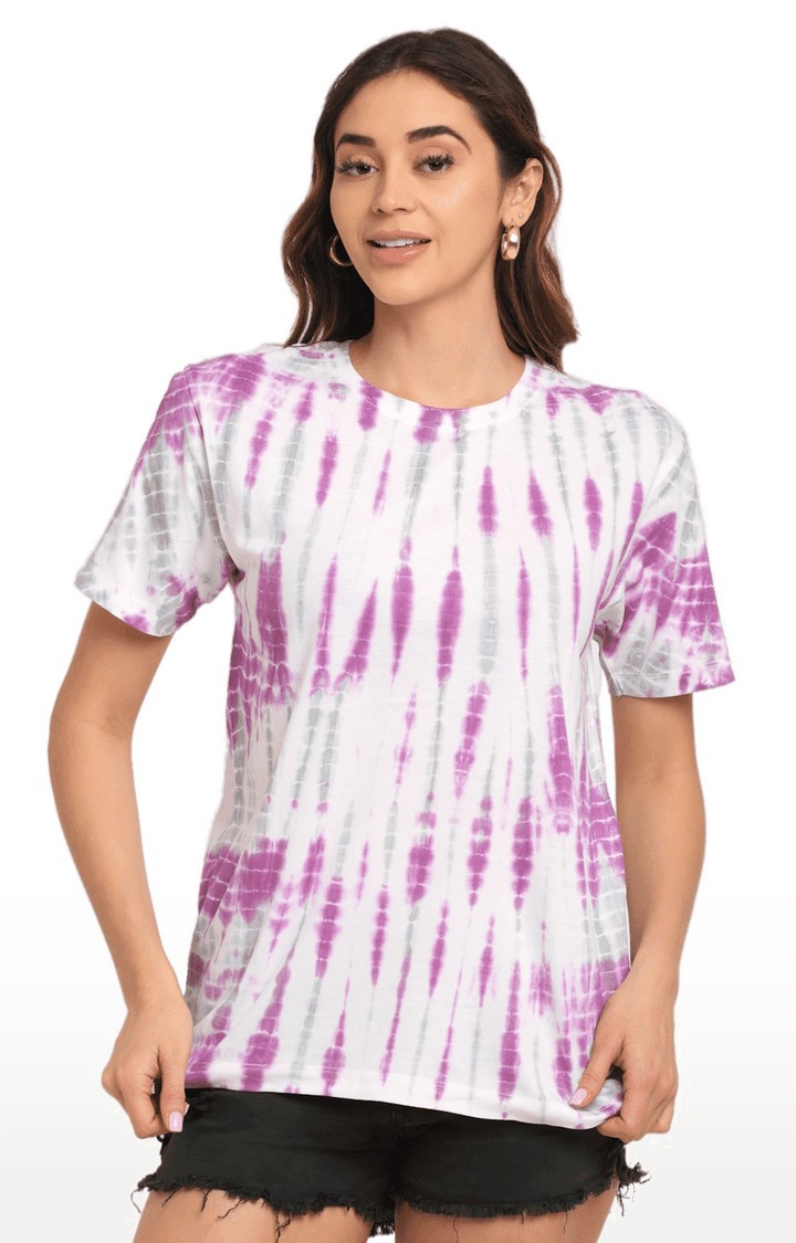 Ennoble | Women Multicoloured Cotton Relaxed Fit Oversized T-shirt 0