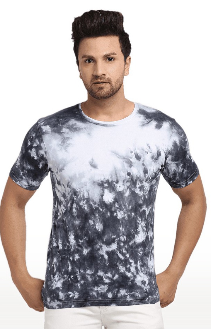 Ennoble | Men Grey Cotton Relaxed Fit  Regular T-shirt