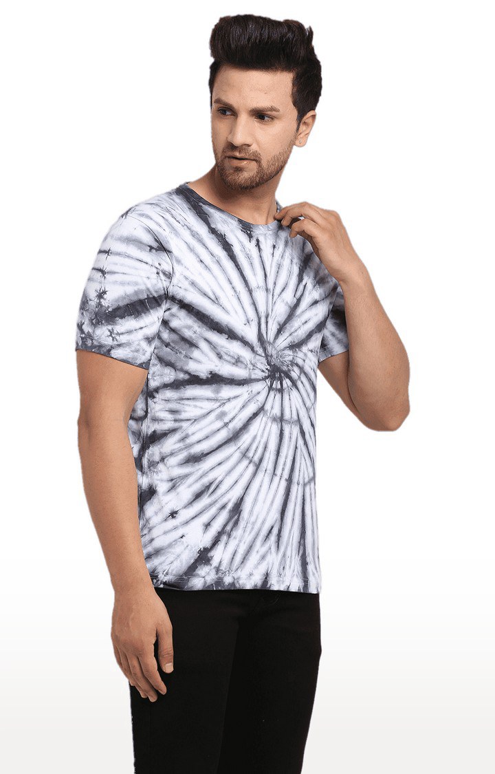 Men Grey Cotton Relaxed Fit  Regular T-shirt