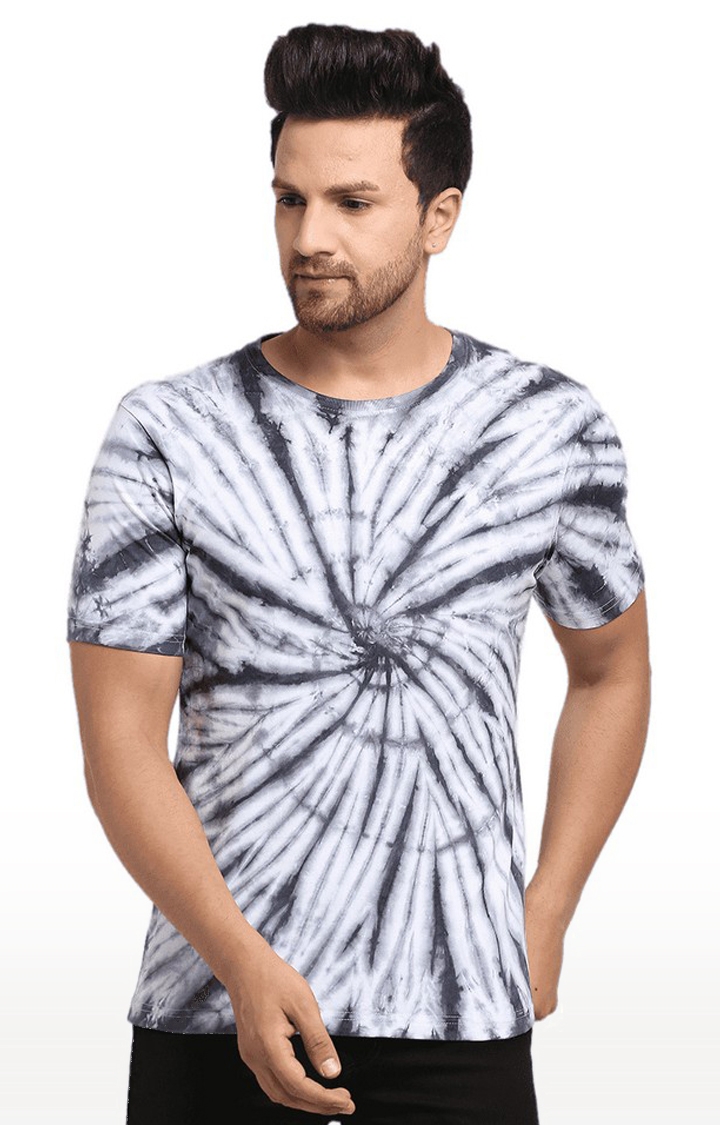 Ennoble | Men Grey Cotton Relaxed Fit  Regular T-shirt