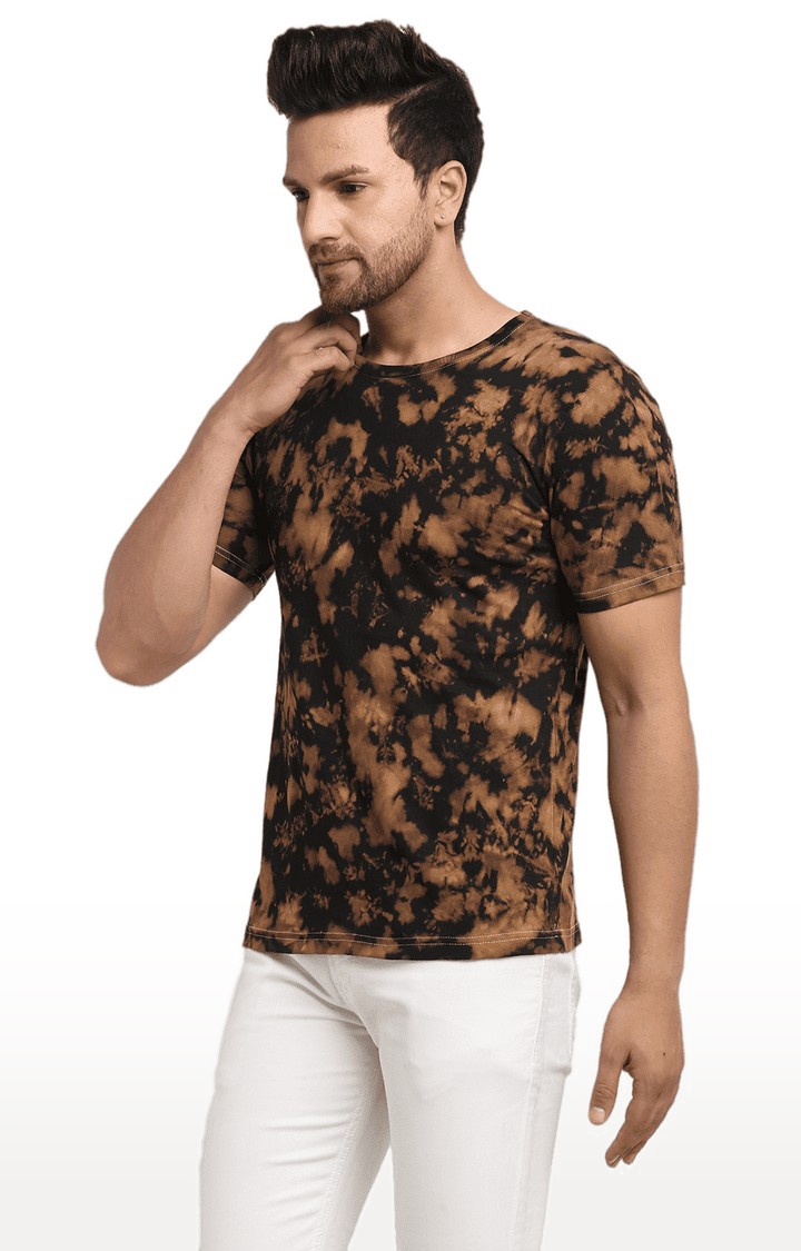Ennoble | Men Black and Brown Cotton Relaxed Fit  Regular T-shirt 2