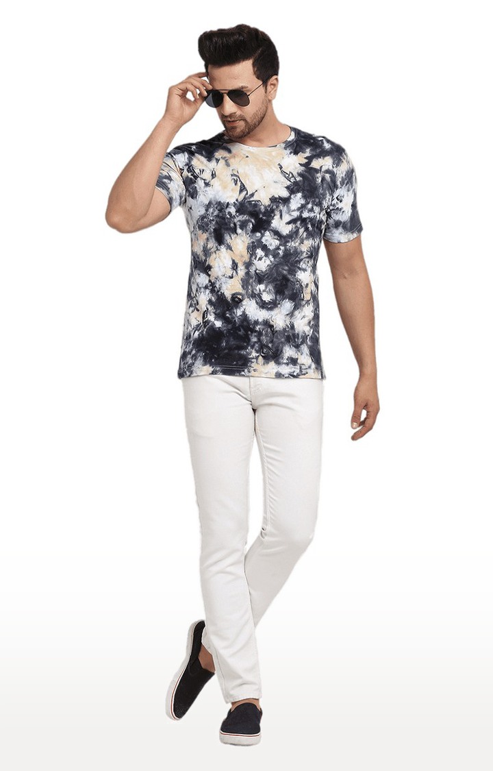 Men Multicoloured Cotton Relaxed Fit  Regular T-shirt