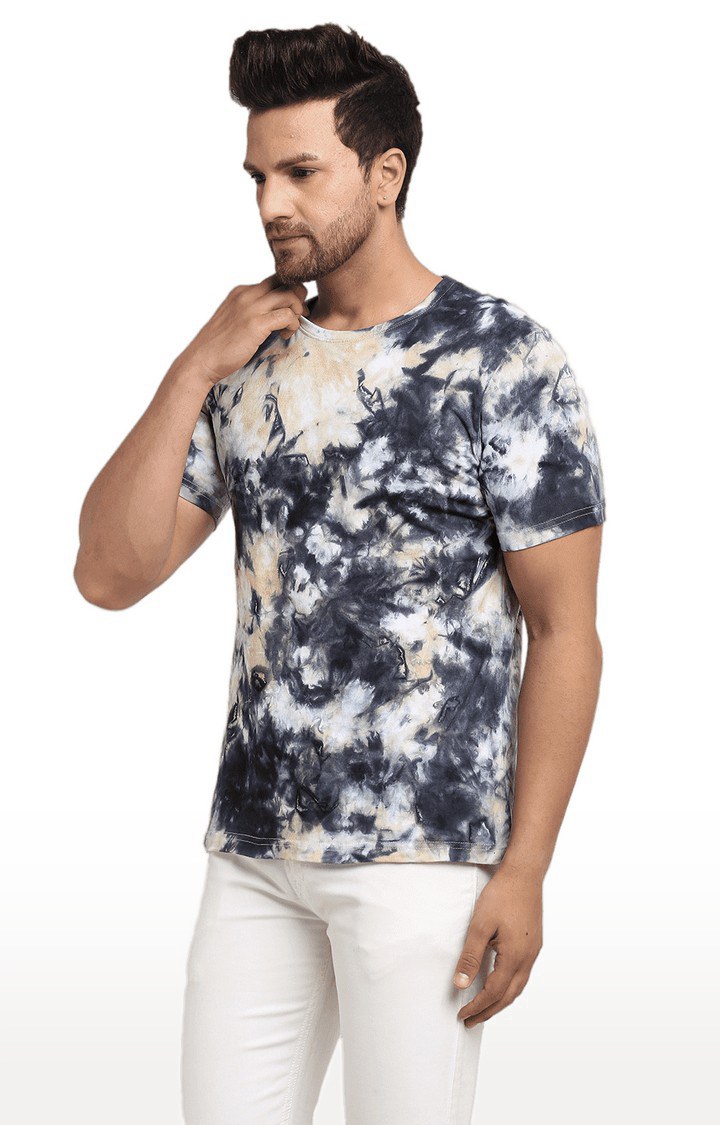 Men Multicoloured Cotton Relaxed Fit  Regular T-shirt