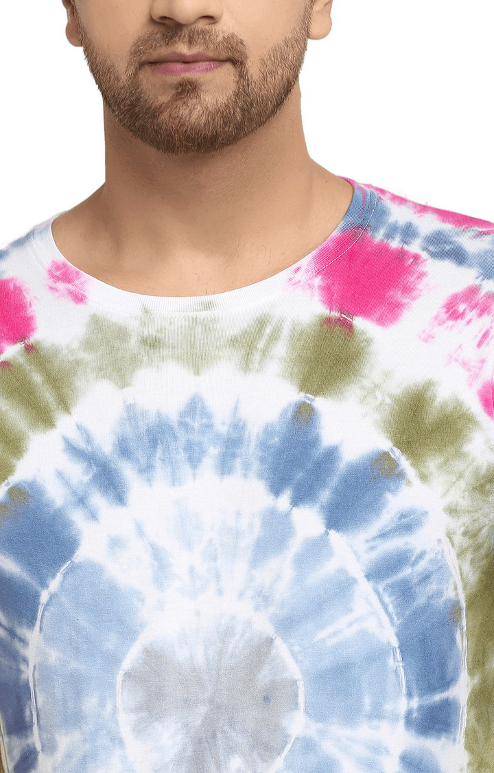 Men Multicoloured Cotton Relaxed Fit  Regular T-shirt
